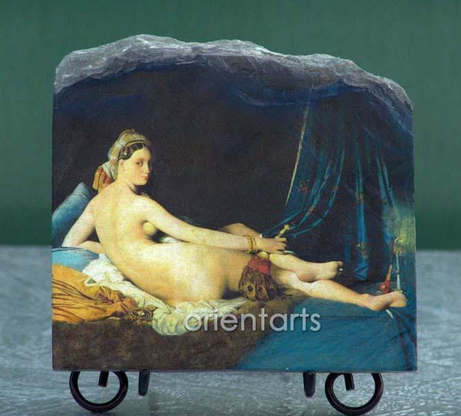 La Grande Odalisque by Jean Auguste Dominique Ingres Oil Painting Reproduction on Slate
