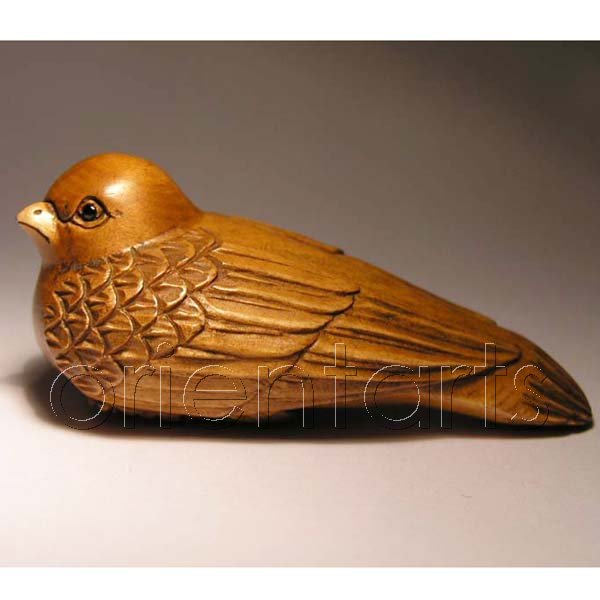 Wood Netsuke Bird
