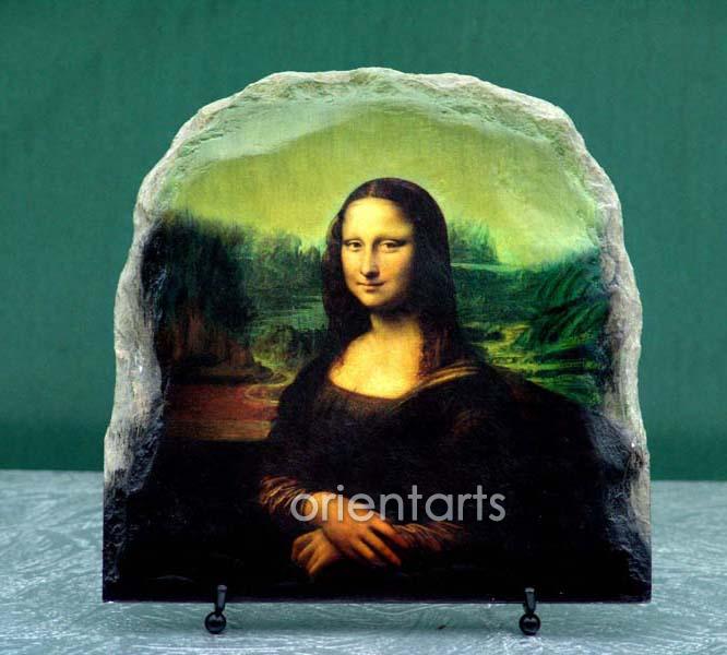 the Mona Lisa by Leonardo di Ser Piero da Vinci Oil Painting Reproduction on Slate