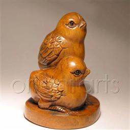 Boxwood Netsuke Bird