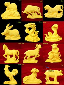 Electroformed Gold 12 Chinese Zodiac Animals Set