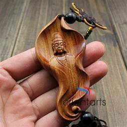 Kwan Yin on Lotus Leaf Feng Shui Mystic Knot