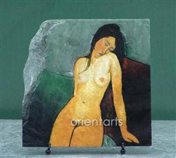 Seated Female Nude by Amedeo Modigliani Oil Painting Reproduction on Slate