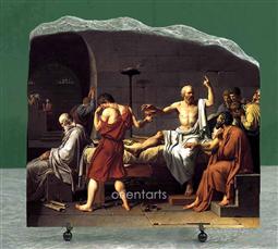 The Death of Socrates by Jacques Loui David Oil Painting Reproduction on Marble Slab