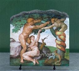 The Fall and Expulsion from Garden of Eden by Michelangelo Bounaroti Oil Painting Reproduction on Slate