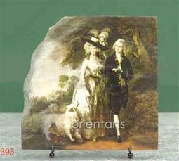 William Hallett and His Wife Elizabeth by Thomas Gainsborough Oil Painting Reproduction on Marble Slab