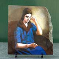 1923 Olga pensive by Picasso Pablo Ruiz Oil Painting Reproduction on Slate