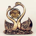 2 Swans Statue Resin Tabletop Clock
