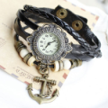 Anchor Bracelet leather Rivet Stud Watch