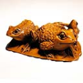 Boxwood Netsuke Frogs