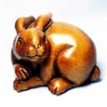 Boxwood Netsuke Rabbit