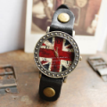 British Flag Bracelet leather Rivet Stud Watch