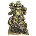 Bronze Laughing Buddha with Dragon for Feng Shui