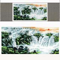 Chinese Silk Painting The Waterfall Landscape Painting