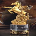 Flying Horse on Rotatable Crystal Standing for Successful Feng Shui