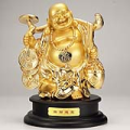 Great Golden Laughing Buddha Picking Wealth