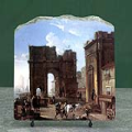 Harbour View with Triumphal Arch by Salucci Alessandro Oil Painting Reproduction on Marble Slab