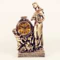 Lady and Girl Statue Resin Tabletop Clock