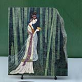 Lady in Bamboo Forest Chinese Painting Reproduction on Marble Slab