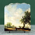 Landscape by Salomon van Ruysdael Oil Painting Reproduction on Marble Slab