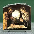 Nativity by Lorenzo Costa Oil Painting Reproduction on Marble Slab
