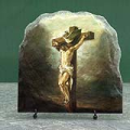 Oil Painting Christ on the Cross by Eugene Delacroix Replica on Slate