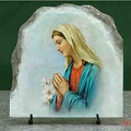 Virgin Mary Oil Painting Replica on Slate