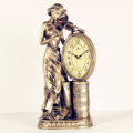 Playing Violin Lady Statue Resin Tabletop Clock