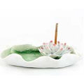 Ceramic Lotus Flower on Leaf Incense Stick