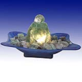 Rolling Ball on Fluorite Rock With Blue Bowl Fountain