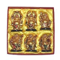 Set of 6 Golden Laughing Buddha