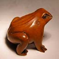 Wood Netsuke Frog