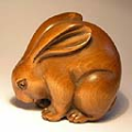 Wood Netsuke Rabbit