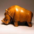 Wood Netsuke Rhino