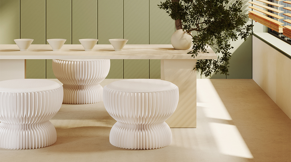 Lotus Shape Paper Made Folding Stool SD03