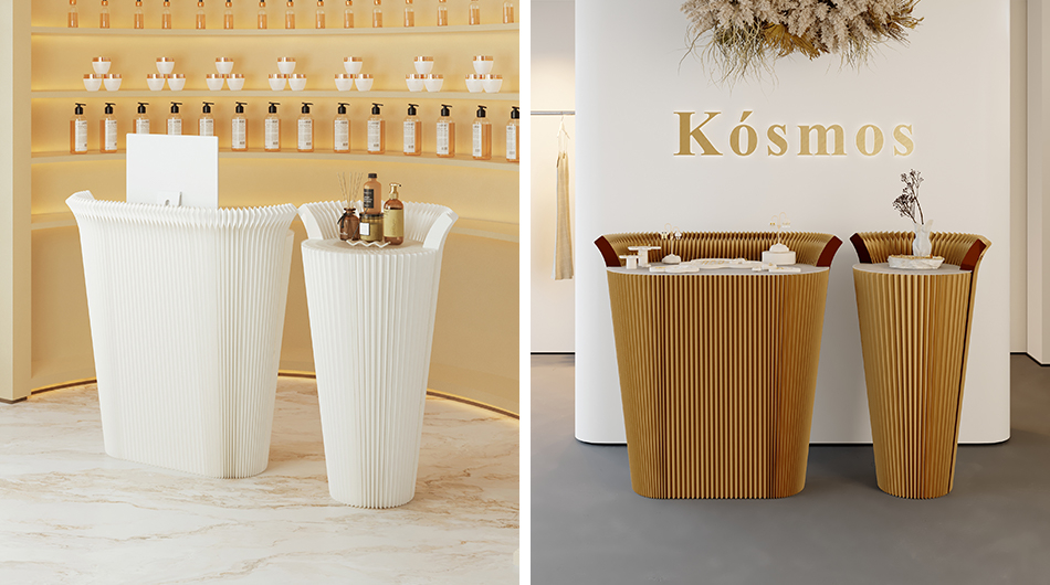 Paper Made Folding Reception Desk and Product Display Stand BS01