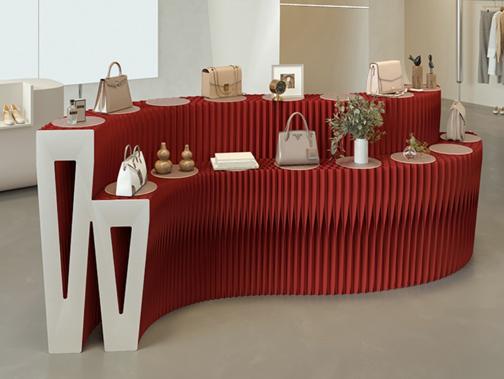 Triangular Shape Kraft Paper Made Folding Display Stand BS41